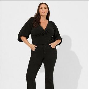 Torrid Studio Knit Surplice Long Sleeve Bodysuit